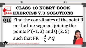 Class - 10th, Ex - 7.3, Q18 ( COORDINATE GEOMETRY) Maths CBSE NCERT @MathsTeacher