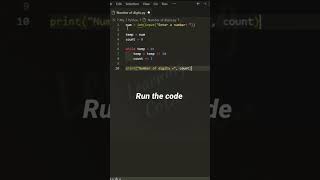 Simple Python program to count the number of digits in a number. #python #learningcode #codinggirl