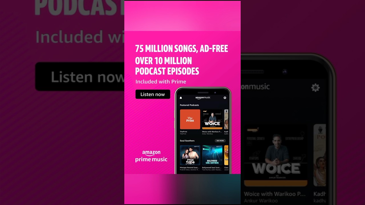 Amazon Prime Music: 75 Million Songs and 10 Million Podcasts, Ad-Free