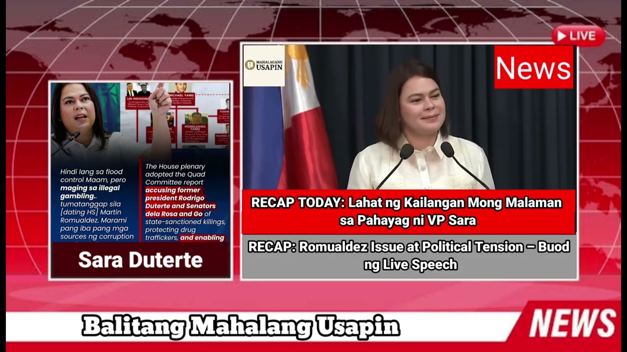 RECAP: Sara Duterte Senate Address – Korapsyon, Romualdez Isyu at Matinding Mensahe