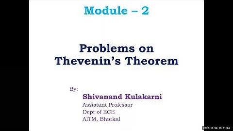 Network Theory (18EC32) | Module 2 - Network Theorems | Thevenin