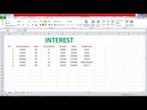 Payments and Interest Calculate in Excel || Excel Tutorial || Advance Formula