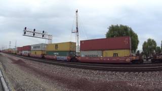 BNSF intermodal with Horn Salute and Loud engine Sound