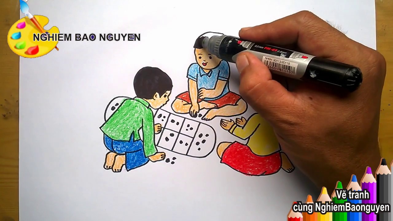 Vẽ Tranh Chơi Ô Ăn Quan/How To Draw Folk Games - Youtube