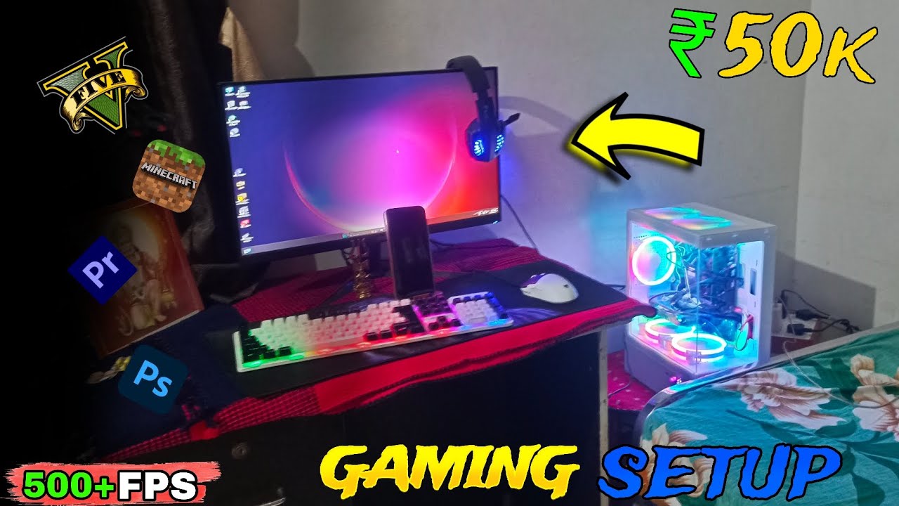 Gaming pc under 50k editing plus gaming 500+ fps graphic card 4 GB Ram 16