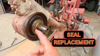 Old Troy-Bilt Horse Tiller Tine And Wheel Axle Seal Replacement