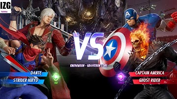 Marvel Vs Capcom INFINITE - Dante & Strider Hiryu Vs Captain America & Ghost Rider (Very Hard)