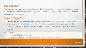 Fixing Your Discord.py bot.command After Using on_message
