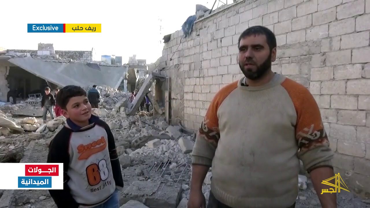 آثار الدمار في أورم الكبرى بريف حلب جراء قصف الاحتلال الروسي