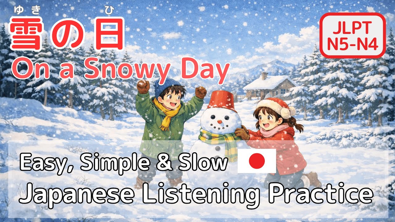 On a Snowy Day｜Japanese Listening Practice (Beginner/JLPT N5-N4) 