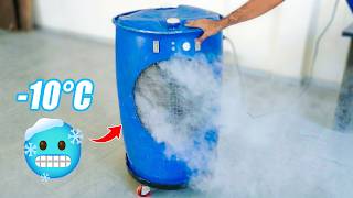 Genius Invention! Blue Barrel Ice-Cold Air Cooler with Fan – DIY Powerful Cooling at home