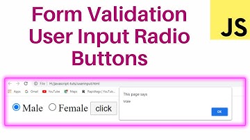 form validation radio button in javascript || Javascript tutorial for beginners - 35