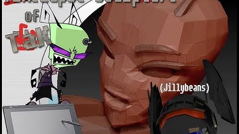 Timelapse sculpture of tak invaderZim fan model