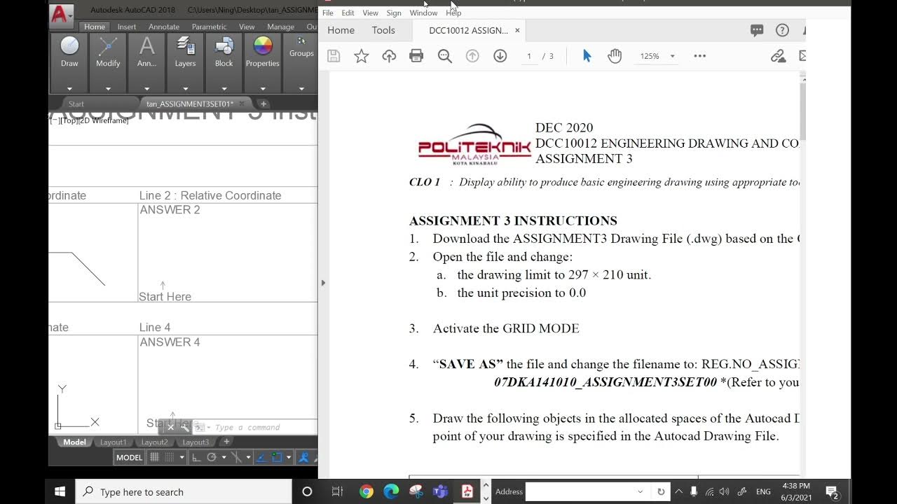 Coordinate systems in autocad explain in malay youtube