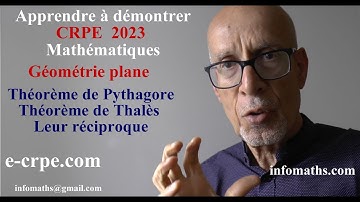 CRPE 2023. MATHS. THÉORÈME DE PYTHAGORE. THÉORÈME DE THALÈS