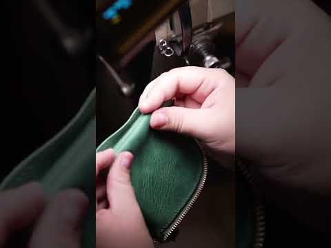 Making A Bi Fold Wallet With Coin Case Fastener #shorts