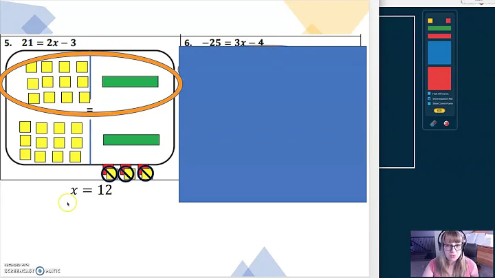 Math 7 Solving Two Step Equations with Manipulatives