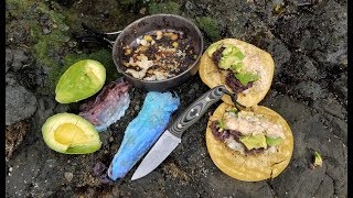 catch and cook in the rain on the rocks most delicious fish tacos