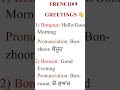 French Greetings 🇫🇷 | Punjabi + English | Learn French #french #greetings#english#punjabi#shorts