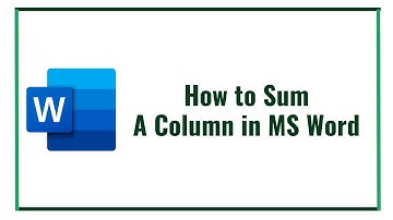 How to Sum A Column in MS Word