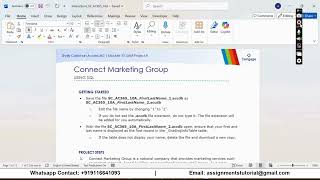Shelly Cashman Access 365 | Module 10: SAM Project A Connect Marketing Group