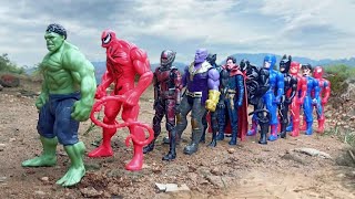 SUPERHERO TOYS PLAYING❗HULK SMASH VS SPIDER-MAN 2, CAPTAIN AMERICA, VENOM, IRON MAN, MARVEL DC