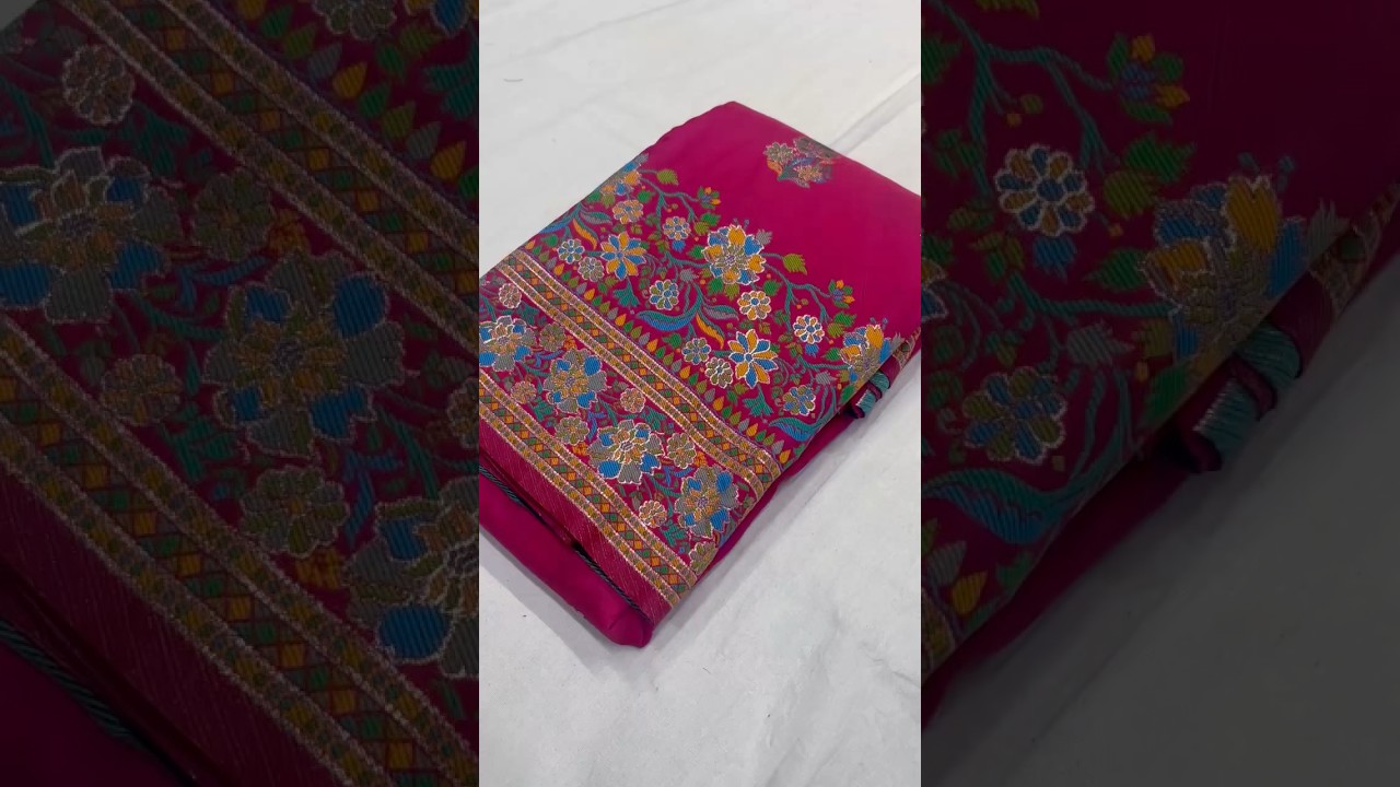 Pashmina Kashmiri Meenakari Silk Saree