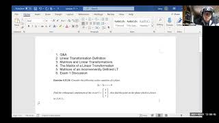 Linear Algebra Webinar on Linear Transformations