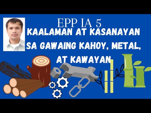 EPP IA 5 WEEKS 1-2 KAALAMAN AT KASANAYAN SA GAWAING KAHOY, METAL AT KAWAYAN I MELC-BASED  PIVOT4A LM