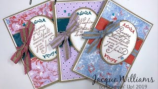 How To Create A Smaller Oval Layer With The Layering Ovals Dies - Vintage Card With Woven Threads