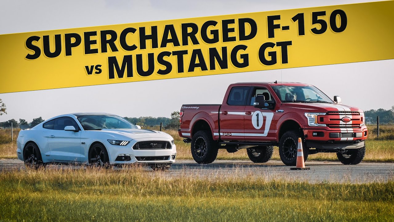 Supercharged F150 vs Mustang GT! // Drag Race Comparison YouTube