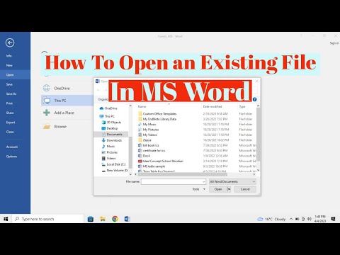 How To Open an Existing File In MS Word  Open Existing Documents in Word