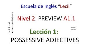 Lección 1: ADJETIVOS POSESIVOS - LECII