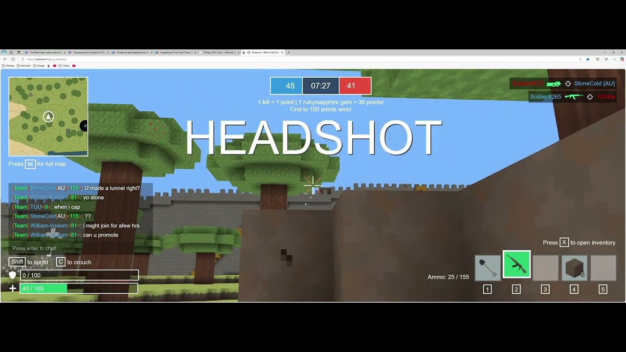 Voxiom.io - Build, Craft, Shoot - Microsoft Edge - 2025.03.10 - 21:48: ...