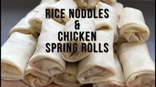 Easy spring roll recipe/rice noodles & chicken filling/চিকেন ভেজিটেবল স্প্রিং রোলshorts springroll