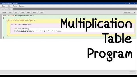 Java/BlueJ Program To Print Multiplication Table Of Any Number | CodingMachine | Program#2