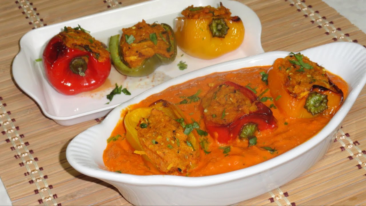 Bharwa Shimla Mirch Capsicum Video Recipe- Stuffed Bell Peppers Recipe by Bhavna | Bhavna