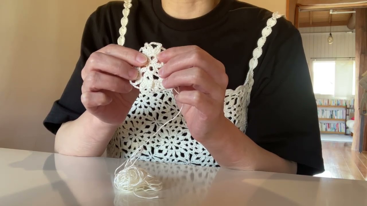 かぎ編みキャミソールが完成しました - YouTube