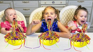 Five Kids Colored Noodles Song + more Children's Songs and Videos