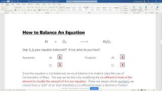 Unit 3-1:  Balancing Student Notes Video