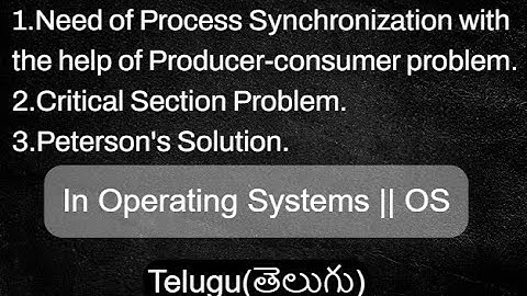 Process Synchronization, Critical Section Problem, Peterson