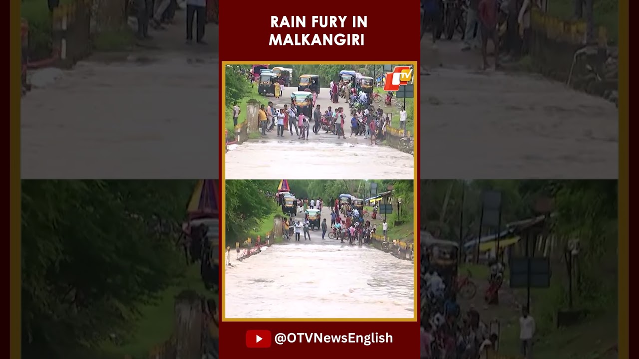 Watch: Communication In Odisha’s Malkangiri Disrupted As Rainwater Overflows Over Bridge On NH-326