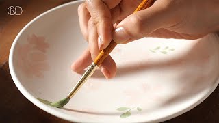 도자기 핸드페인팅 🎨 꽃그림 그리기 : How to Paint Pottery [ONDO STUDIO]