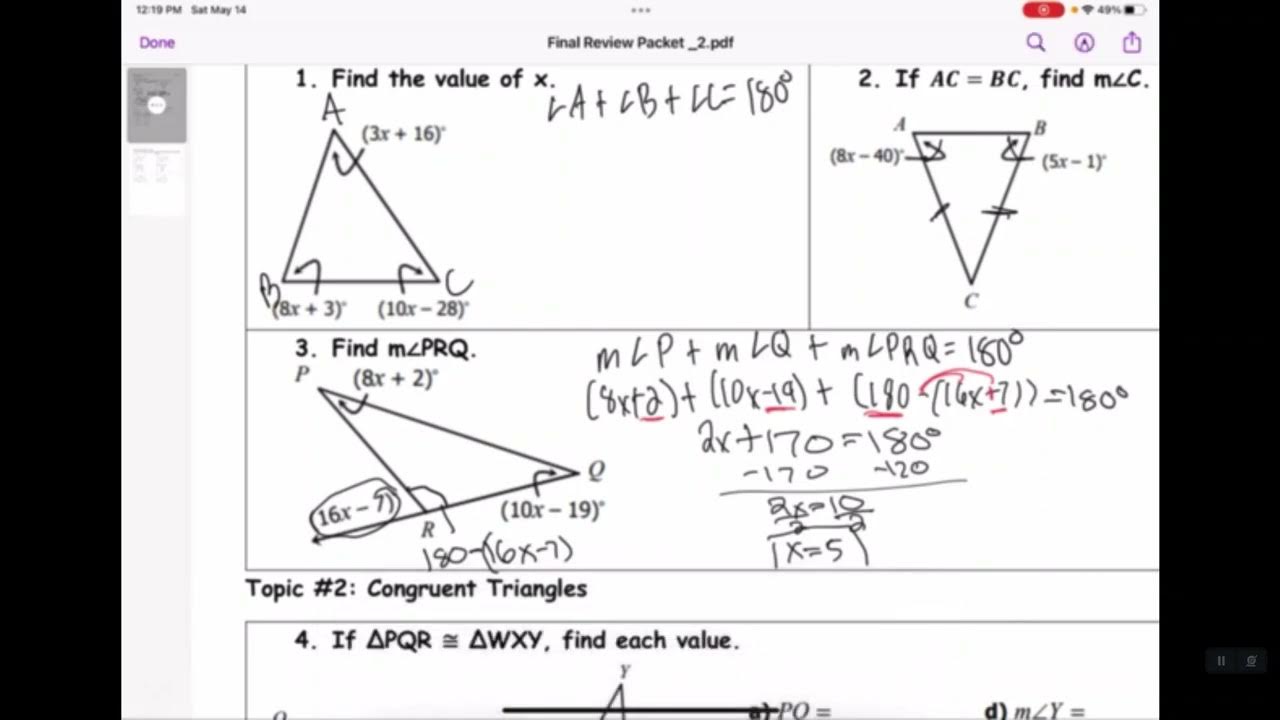 Geometry Review Packet #2 - YouTube