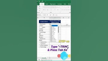 Remove Leading Spaces of a Text using TRIM Function #shorts