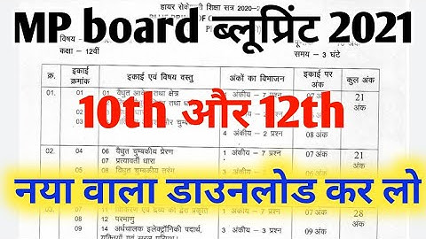 MP board new blueprint for 10th 12th 2021 | MP board New blueprint 2021 | by study grow