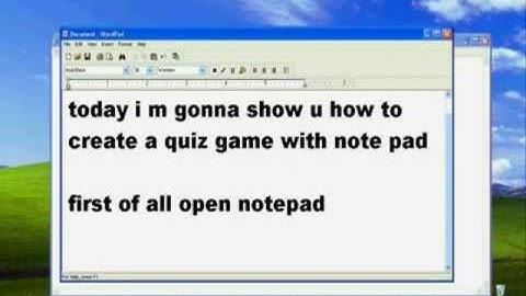 How to create a  quiz game with notepad
