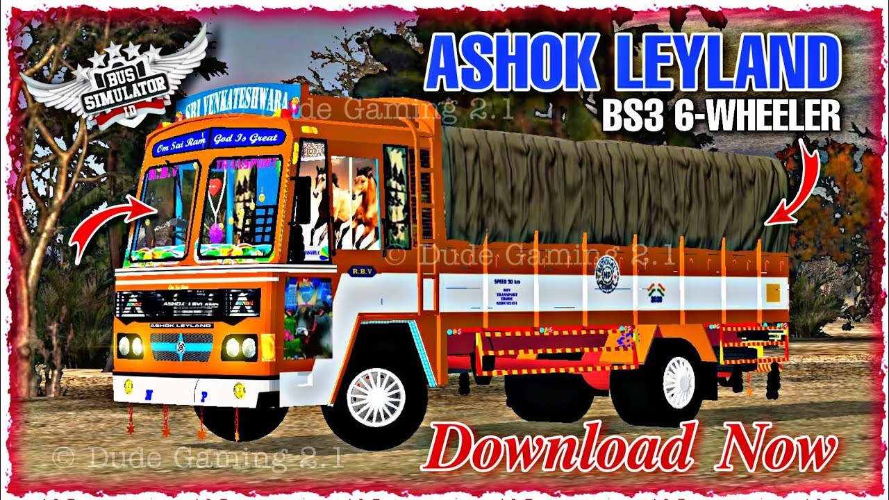 Ashok Leyland bs3 truck mod released for bussid download link in
