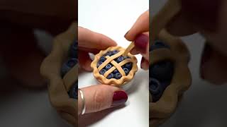 Tiny Blueberry Pie Perfection: Polymer Clay Art!
