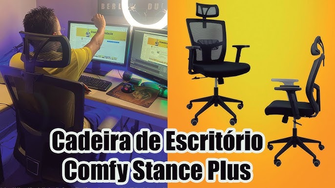 Cadeira de Escritório Comfy Marshal Preta, Base Giratória, Apoio de Pés e  Sistema Relax Avançado